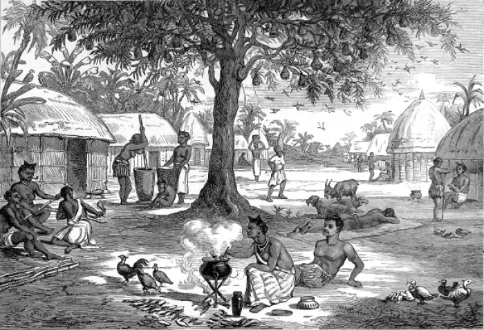 Framed Print : An Ashanti village before the 2nd Ashanti war in 1873 Framed Print : An Ashanti village before the 2nd Ashanti war in 1873