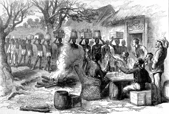 Framed Print : The Ashanti War (1873-74) - The arrival of stores Framed Print : The Ashanti War (1873-74) - The arrival of stores