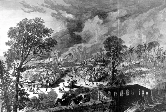 Framed Print : The Ashanti War (1873-74) - The burning of Kumasi Framed Print : The Ashanti War (1873-74) - The burning of Kumasi