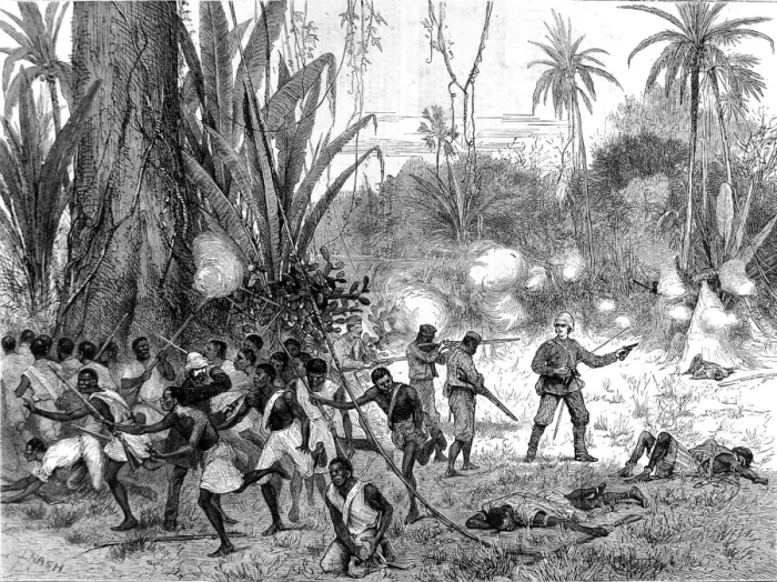 Framed Print : The Ashanti War (1873-74) - a bush fight Framed Print : The Ashanti War (1873-74) - a bush fight