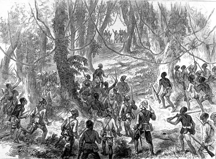 Framed Print : The Ashanti War (1873-74) - Lord Gifford and scouts on the A