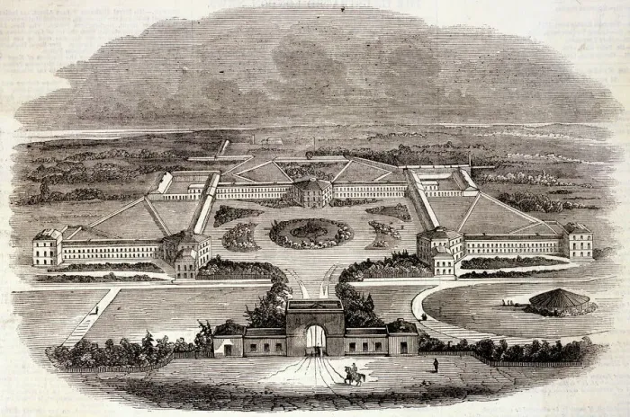 Framed Print : Asylum at Hanwell 1843 Framed Print : Asylum at Hanwell 1843
