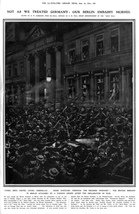 Framed Print : Attack on the British Embassy in Berlin