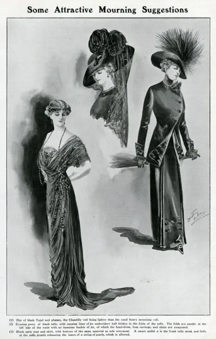 Framed Print : Attractive black mourning clothing 1910 Framed Print : Attractive black mourning clothing 1910