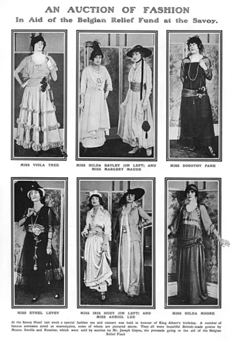 Framed Print : An auction of fashion in aid of Belgian Relief Fund, WW1 Framed Print : An auction of fashion in aid of Belgian Relief Fund, WW1