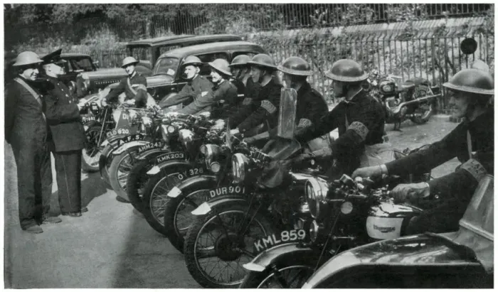 Framed Print : Auxiliary Fire Brigade riders, September 1939 Framed Print : Auxiliary Fire Brigade riders, September 1939
