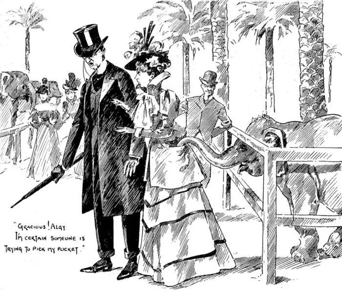 Framed Print : Baby Elephant Pickpocket at Olympia, London, 1893
