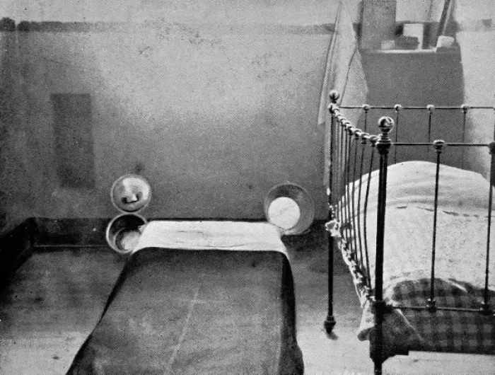 Framed Print : Babys cot by the side of its mothers bed Framed Print : Babys cot by the side of its mothers bed
