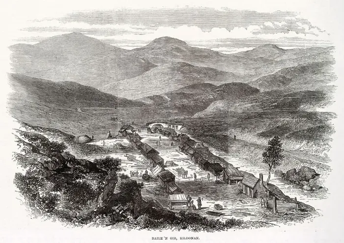 Framed Print : Baile an Or, the site of the Great Sutherland Gold Rush of 1869, situated on Suisgill Estate, Scotland. Date: 1869 Framed Print : Baile an Or, the site of the Great Sutherland Gold Rush of 1869, situated on Suisgill Estate, Scotland. Date: 1869
