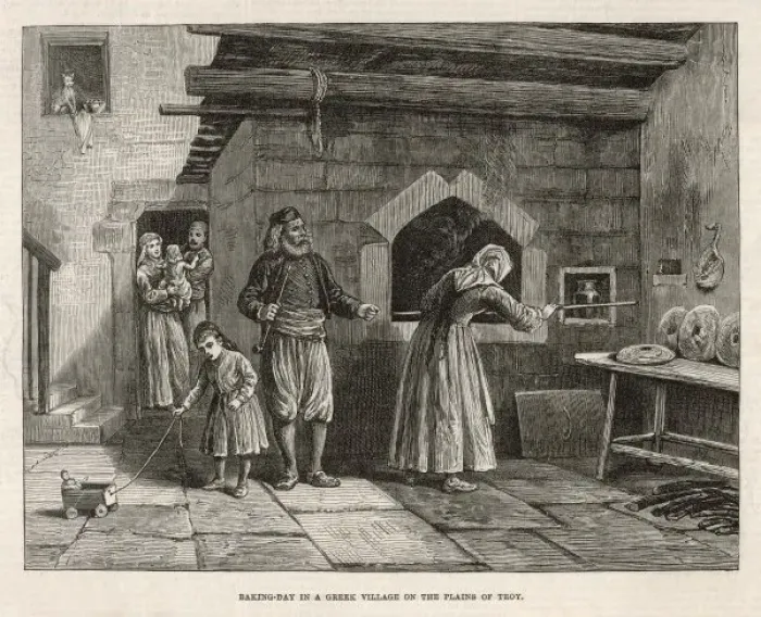 Framed Print : Baking / Greece / 1878 Framed Print : Baking / Greece / 1878