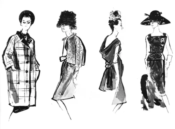 Framed Print : Balenciaga and Givenchy fashions, 1961 Framed Print : Balenciaga and Givenchy fashions, 1961