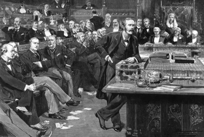 Framed Print : Balfour in Commons  /  1892