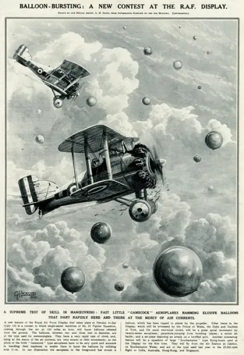 Framed Print : Balloon bursting at RAF display by G. H. Davis