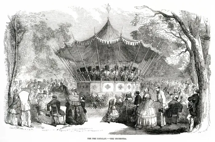Framed Print : Bandstand in the Bois de Boulogne, Paris France 1856