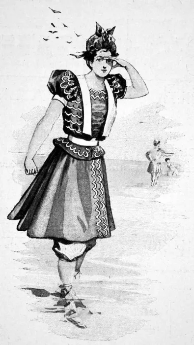 Framed Print : Bathing costume, 1897 Framed Print : Bathing costume, 1897