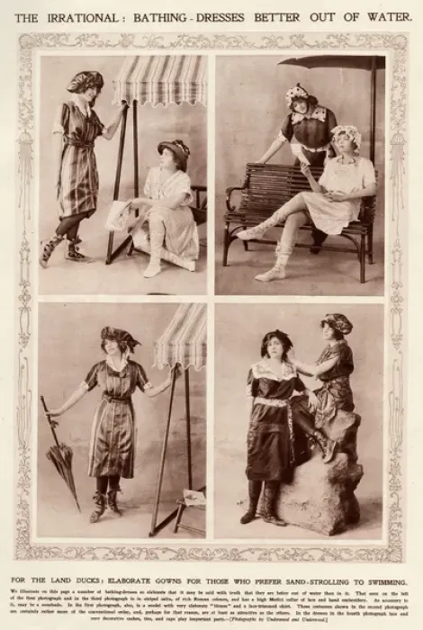 Framed Print : Bathing dresses 1913