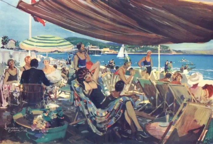Framed Print : The Bathing Plage at Nice by Howard K. Elcock Framed Print : The Bathing Plage at Nice by Howard K. Elcock