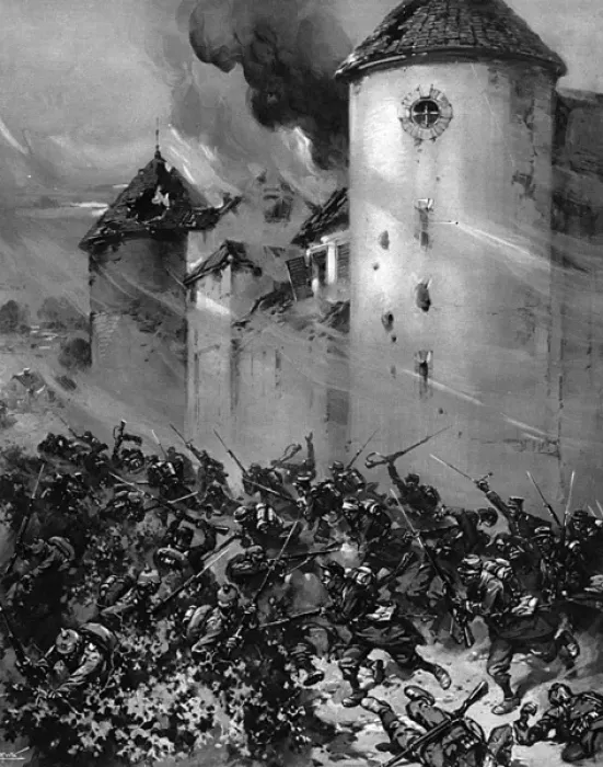 Framed Print : Battle for Chateau Mondement 1914 Framed Print : Battle for Chateau Mondement 1914