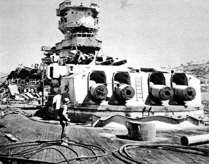 Framed Print : The Battleship Strasbourg in Toulon Harbour, France; Secon Framed Print : The Battleship Strasbourg in Toulon Harbour, France; Secon