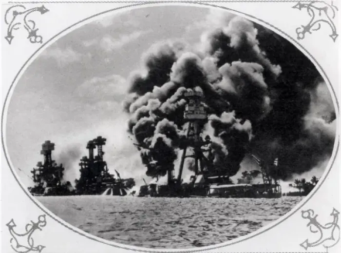 Framed Print : Three Battleships Hit in Pearl Harbour Framed Print : Three Battleships Hit in Pearl Harbour