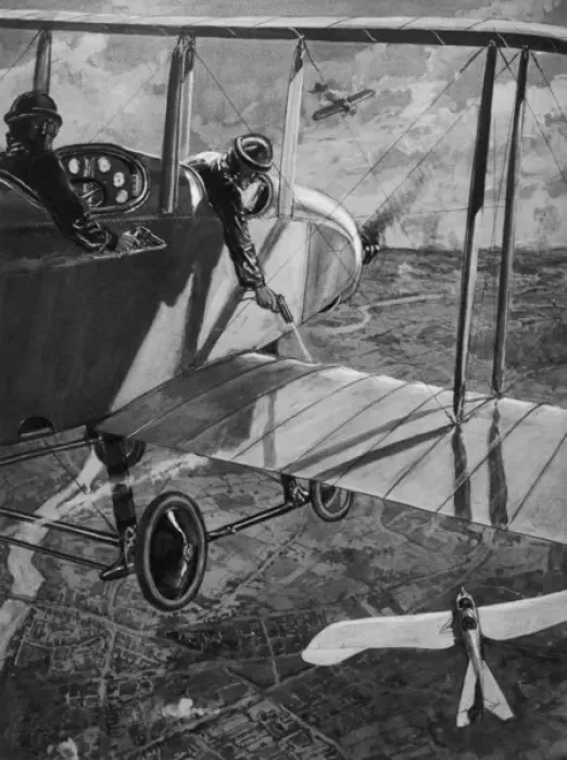 Framed Print : Be2 Versus Taube 1914 Framed Print : Be2 Versus Taube 1914