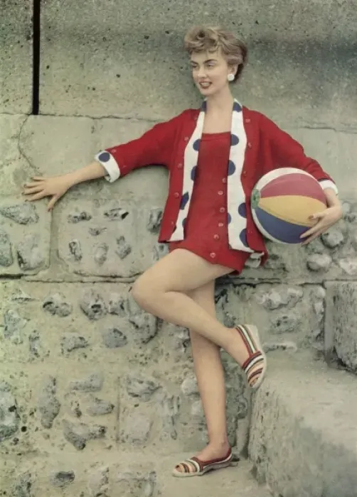 Framed Print : Beachwear Fashion, 1955 Framed Print : Beachwear Fashion, 1955