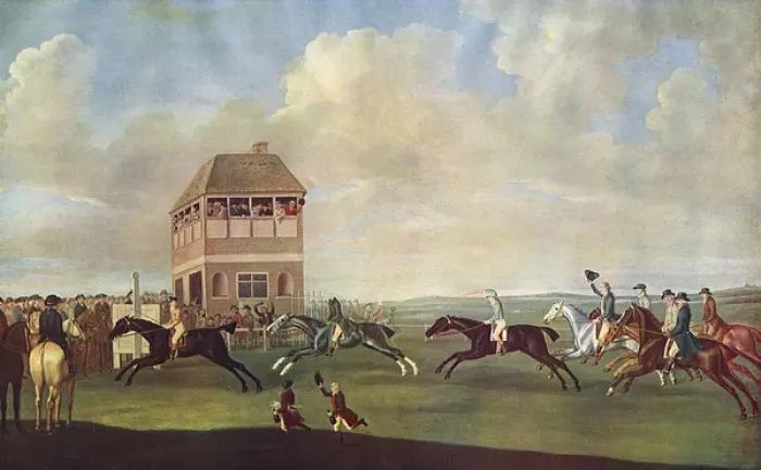 Framed Print : Beacon Course at Newmarket with headless rider