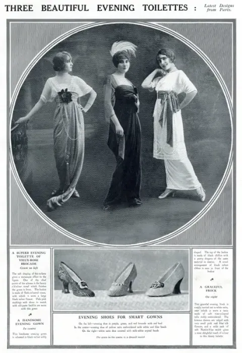 Framed Print : Beautiful evening dresses 1913 Framed Print : Beautiful evening dresses 1913