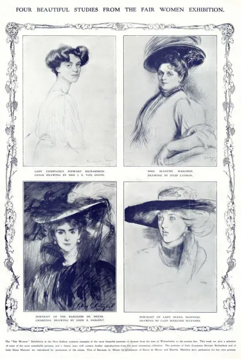 Framed Print : Four beautiful portrait studies at the Fair Women Exhibition Framed Print : Four beautiful portrait studies at the Fair Women Exhibition