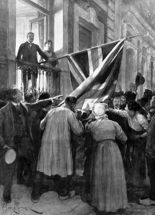 Framed Print : Belgian people kissing the Union Jack