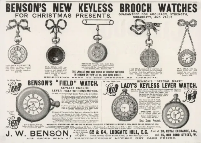 Framed Print : Benson Watch Advert 1894