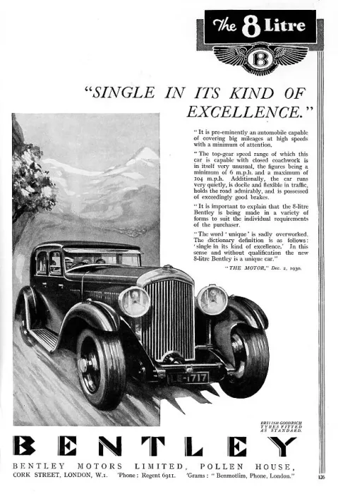Framed Print : Bentley Motors advertisement Framed Print : Bentley Motors advertisement