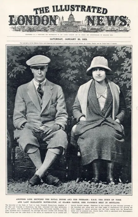 Framed Print : Betrothal of Duke of York later King George VI and Lady Elizabeth Bowes-Lyon
