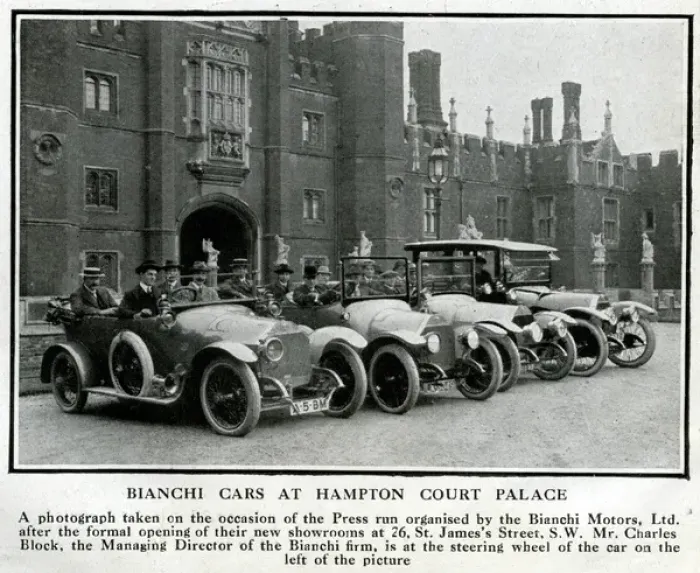 Framed Print : Bianchi cars at Hampton Court Palace, London