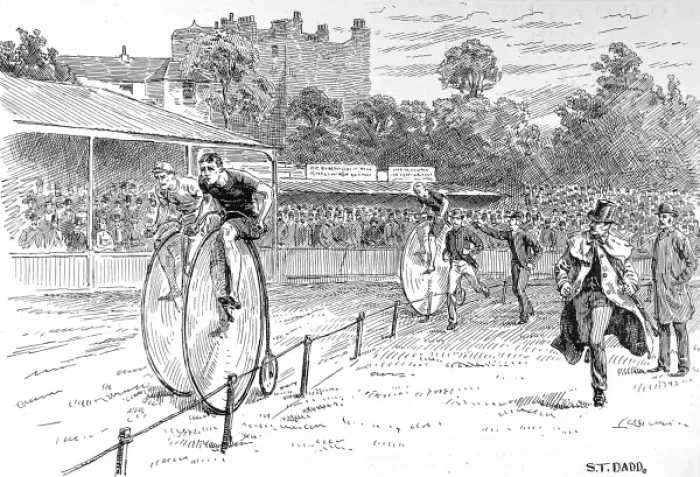 Framed Print : Bicycle Race at the Oval, 1888 Framed Print : Bicycle Race at the Oval, 1888