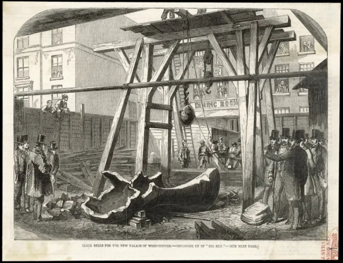 Framed Print : Big Ben Broken 1858 Framed Print : Big Ben Broken 1858