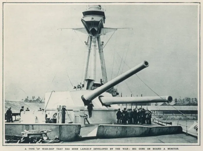 Framed Print : Big guns mounted on board a Monitor naval ship Framed Print : Big guns mounted on board a Monitor naval ship