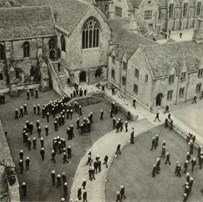 Framed Print : A Birds Eye View of Sherborne School, Dorset - during the filming of Goodbye, Mr Chips Framed Print : A Birds Eye View of Sherborne School, Dorset - during the filming of Goodbye, Mr Chips