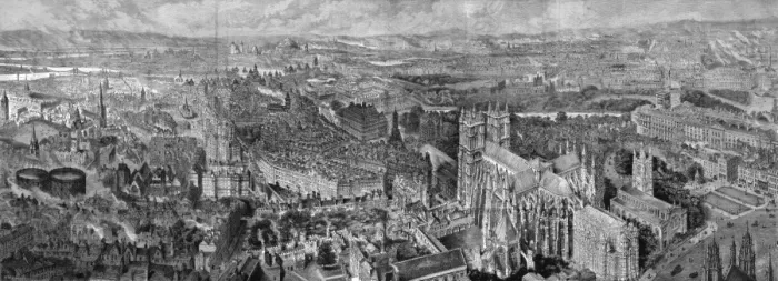 Framed Print : Birds eye view of the West End of London Framed Print : Birds eye view of the West End of London