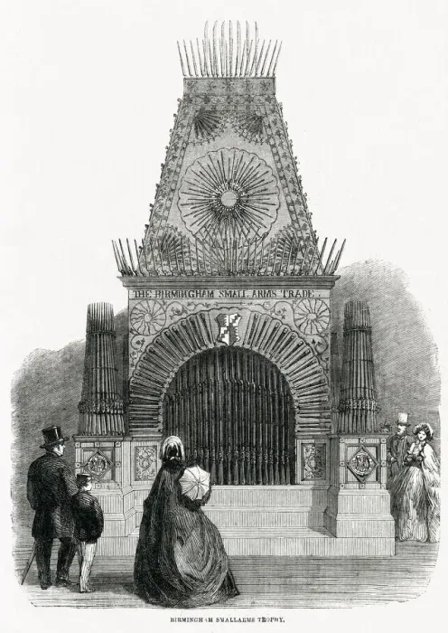Framed Print : The Birmingham Small Arms Trophy, made up of pistols and bayonets