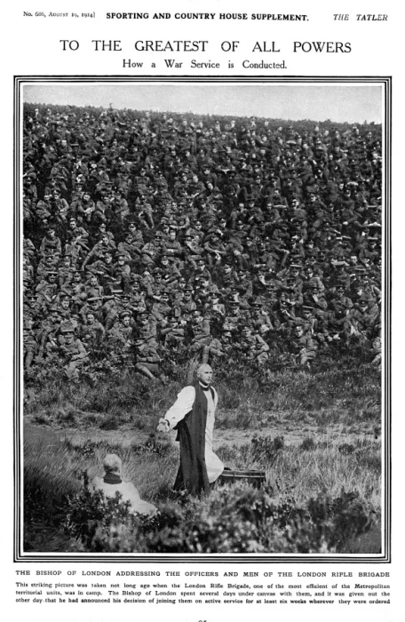 Framed Print : Bishop of London addressing London Rifle Brigade, WW1 Framed Print : Bishop of London addressing London Rifle Brigade, WW1