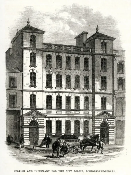 Framed Print : Bishopsgate police station 1866