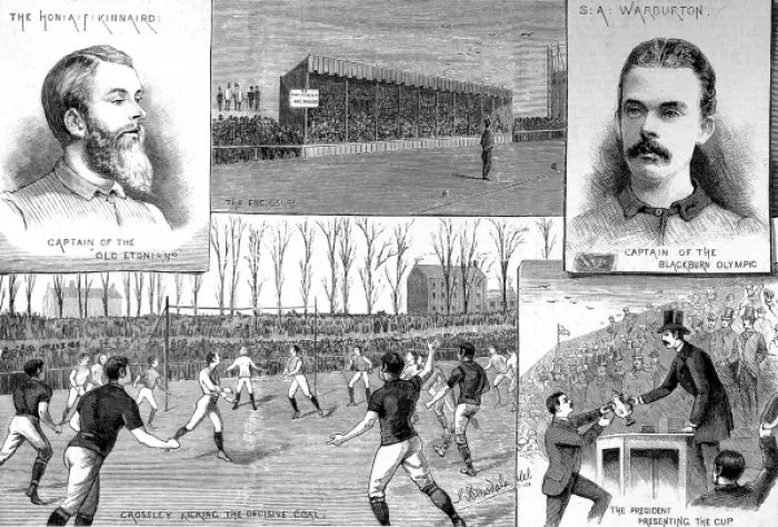 Framed Print : Blackburn Olympic vs. Old Etonians F. A. Cup Final, 1883 Framed Print : Blackburn Olympic vs. Old Etonians F. A. Cup Final, 1883