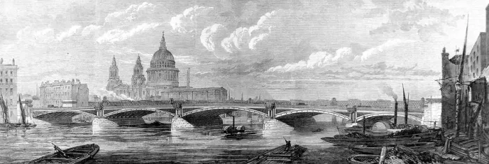 Framed Print : Blackfriars Bridge, London, 1869 Framed Print : Blackfriars Bridge, London, 1869