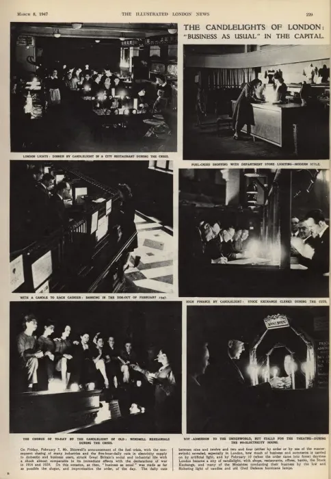 Framed Print : Blackout. Fuel-crisis shopping in London, 1947