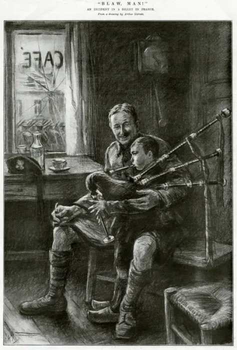 Framed Print : Blaw, Man! An incident in a billet in France, Arthur Garrat Framed Print : Blaw, Man! An incident in a billet in France, Arthur Garrat