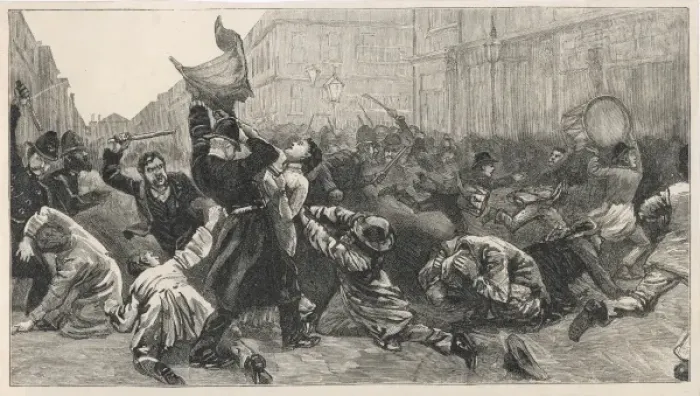Framed Print : Bloody Sunday riot in Trafalgar Square Framed Print : Bloody Sunday riot in Trafalgar Square