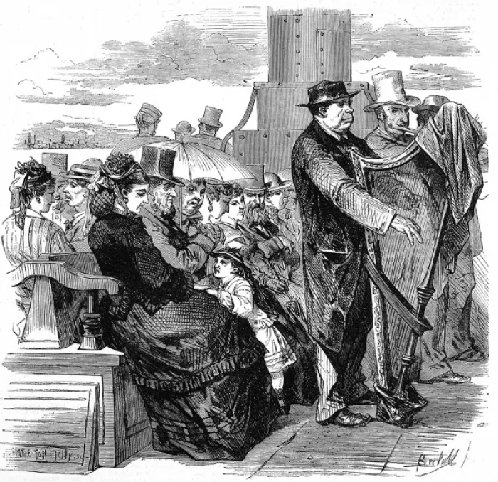 Framed Print : On Board a Thames River Steamer, 1874 Framed Print : On Board a Thames River Steamer, 1874