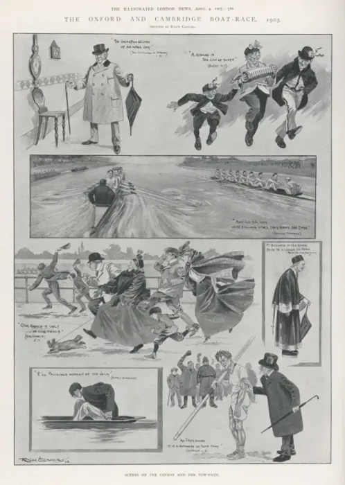 Framed Print : Boat Race Scenes 1903 Framed Print : Boat Race Scenes 1903
