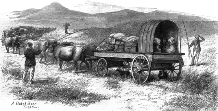 Framed Print : Boer Family Trekking